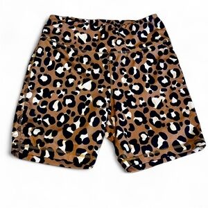 Cabana by Crown & Ivy Leopard Print Active Biker Shorts Size Large